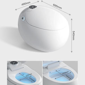 Nouveau luxe monobloc en forme d'oeuf en céramique automatique Intelligent multifonctionnel télécommande articles sanitaires <span class=keywords><strong>toilette</strong></span> intelligente - Product Image 6