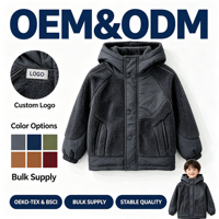 Veste polaire pour enfants, veste d'hiver chaude en polaire sherpa, manteau doux et chaud pour enfants, vêtements de voyage, veste entièrement zippée doublée