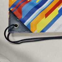Sacs à dos de rangement en polyester à double épaule avec cordon de serrage, imprimés par transfert thermique, style mode sur mesure, design couleur unie