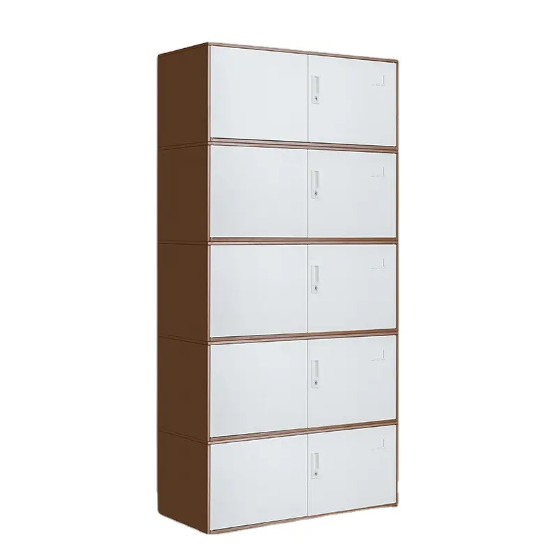 Modern Five-Section Steel File Cabinet with Locks Office Furniture for Storage in Bedroom School Hotel