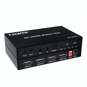 DT-7442W <span class=keywords><strong>2</strong></span>입력 <span class=keywords><strong>2</strong></span>출력 비디오 매트릭스 4K 60Hz HDMI2.0 매트릭스 스위치 2x2 EDID IR 지원 - Product Image 1