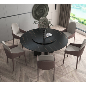 Dalle en céramique en porcelaine 12 mm Finition mate Pierre frittée Carrelage en céramique Table ronde à manger - Product Image 4