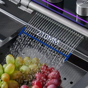 Évier de cuisine intelligent moderne en acier inoxydable multifonctionnel <span class=keywords><strong>avec</strong></span> affichage numérique LED, édition 2025, 7 touches piano, <span class=keywords><strong>avec</strong></span> <span class=keywords><strong>cascade</strong></span> - Product Image 3