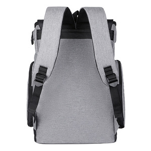 Langmu Fashion <b>Backpack</b> <b>Large</b> Capacity 16-Inch Laptop Bag For Men College Students Travel School Use Gray Black - Product Image 4
