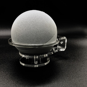 Kustom Smart Audio berdiri untuk Echo Dot 4-clear Plexiglass rak dinding, hemat ruang braket Desktop - Product Image 5