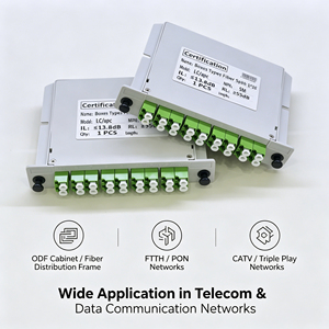 ตัวแยกไฟเบอร์ออปติกแบบเสียบปลั๊ก LC/APC 1x16 ชนิด SM Single Mode Cassette สำหรับ FTTH PON CATV ODF Cabinet - Product Image 6