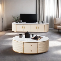Modernes Wohnzimmermöbel Holz Blauer TV-Ständer Moderner Couchtisch und TV-Ständer Set Kamin-TV-Ständer Designs