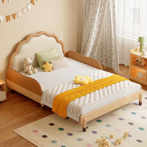 Letto per Bambini Moderno Estraibile con Disegni Cartoon, in Legno con Sponde di Sicurezza, Resistente ed Estensibile, Set Letto per Bambini in Pelle Morbida - Product Image 5