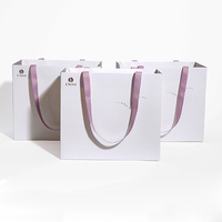 Sac fourre-tout de Noël en papier couché blanc avec feuille d'or, recyclable, avec poignées, pour cadeaux et shopping