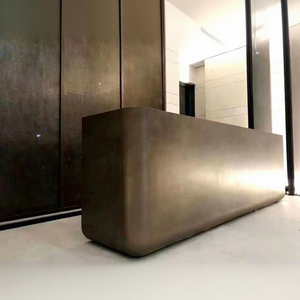 Comptoir de bar Art Déco EX617 Premium, durable, multifonctionnel, en acier inoxydable, étanche, avec plateau en bois, pour café, bistrot, utilisation en extérieur - Product Image 1