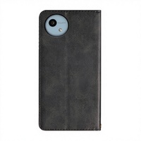AQUOS Wish4 SH-52E Kompatibel dengan Flip Case Kulit PU Desain Dompet Penyangga Magnetik Tahan Guncangan Penyimpanan Kartu 5 Warna (Hitam)