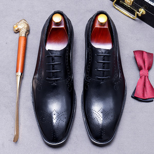 Zapatos Oxford Formales de Hombre de Alta Gama, Estilo Británico, de Cuero Vacuno Genuino, Cómodos, con Cordones, Tallados, para Negocios, Bodas, Siempre a la Moda - Product Image 3