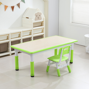 Trẻ em chăm sóc ban ngày furnituretable ghế Chiều cao có thể điều chỉnh trẻ em của bức tranh vẽ nghiên cứu bàn nhựa Toddler bảng và ghế Set - Product Image 4