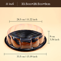 Boîte à gâteau personnalisée en gros, emballage en plastique transparent jetable, conteneur rond pour gâteau, pour tiramisu, fête d'anniversaire, recyclable
