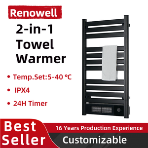 ราวแขวนผ้าเช็ดตัวไฟฟ้าติดผนังพร้อมพัดลมทำความร้อน PTC เครื่องทำความร้อนผ้าขนหนูอะลูมิเนียม เครื่องเป่าลมร้อนสำหรับห้องน้ำโรงแรม - Product Image 2