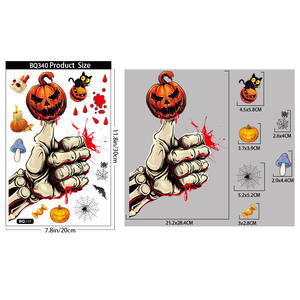 2407 boqing decoración <span class=keywords><strong>de</strong></span> Halloween <span class=keywords><strong>sangre</strong></span> handprint calabaza pegatinas Wan Saint centro comercial escena diseño fantasma mano SPI - Product Image 6