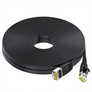 สายแลน UTP Cat6 แบบแบน ความหน่วงต่ำ 1-30 เมตร แกนแบบตีเกลียว 1Gbps ป้องกันการพันกัน สำหรับเล่นเกมส์ พีซี คอนโซล และสตรีมสด สายแพทช์ ROHS - Product Image 1