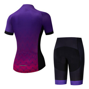 Conjunto de Jersey y Pantalones Cortos de Ciclismo para Mujer, Paneles de Malla de Secado Rápido, Transpirable, Absorbe la Humedad, para Carreras de Carretera - Product Image 2