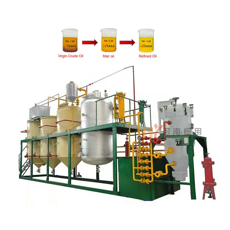 2T/D cop plam cottonseed oil refine machine/Canola sunflower oil refinery machinery