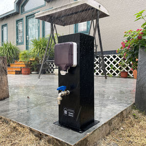 GEEYA Poste de enchufe resistente a la intemperie con pedestal de agua y energía impermeable para exteriores para uso en patio y jardín - Product Image 1