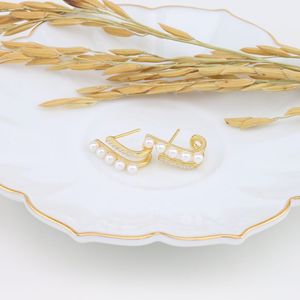 925 Sterling <b>Silver</b> Parisian Micro Pave Pearl <b>Huggie</b> Earrings 2025 Hypoallergenic Freshwater Pearl Handmade Design Wholesale - Product Image 1