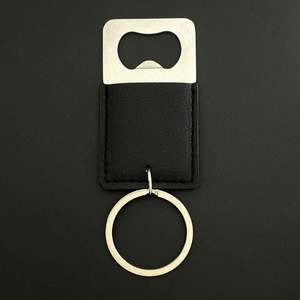 Regalo Personalizado para Padrinos de Boda, Recuerdos de Fiesta, Llavero de Acero Inoxidable Portátil con Grabado Láser, Abridor de Botellas de Cuero Sintético - Product Image 4