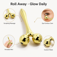 Rouleau de massage facial en forme de Y KINWONG, en alliage de zinc, multi-facettes, 3 couleurs, mini 9,5 cm, contour des yeux, OEM personnalisé, vente en gros