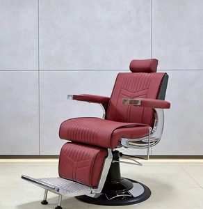 Sillón de Peluquería Vintage con Respaldo Alto, Exclusivo para Salón de Belleza, Plegable y Ajustable para Afeitado y Peluquería - Product Image 4