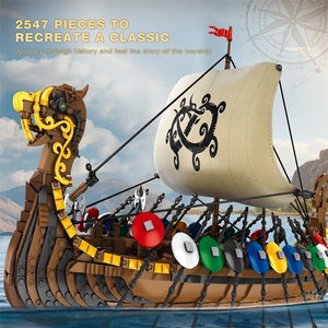 54CM Reobrix 66010 Moc Viking Warship Barco Pirata cabina juego <span class=keywords><strong>de</strong></span> bloques <span class=keywords><strong>de</strong></span> construcción a gran escala juguete <span class=keywords><strong>de</strong></span> construcción STEM regalo - Product Image 4