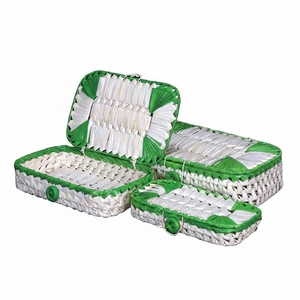 Cheap Price Unique Palm Leaf <b>Tray</b> Artisanal Storage Solution For Custom Gift <b>Baskets</b> And Special Occasions - Product Image 4