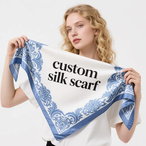 Sciarpa <span class=keywords><strong>di</strong></span> <span class=keywords><strong>seta</strong></span> personalizzata con stampa personalizzata sciarpa con logo Design personalizzato sciarpa <span class=keywords><strong>di</strong></span> <span class=keywords><strong>seta</strong></span> con logo per la moda <span class=keywords><strong>di</strong></span> Branding - Product Image 1