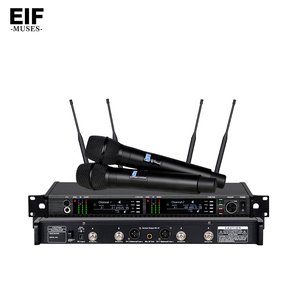 EIF Muses Dual Channel UHF <b>Wireless</b> Microphones System With Rack Mount <b>Receiver</b> And Handheld Mics For Karaoke AD4D-2 - Product Image 1