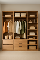 Moderner Verstellbarer Freistehender MDF Holz Kleiderschrank Massivholz Offen für Heim Lager Hotel Villa Fitnessstudio