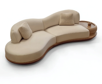 Modernes Weißes Konvertierbares Polstersofa-Set Geschwungenes 3-Sitzer Stoffsofa für Apartment, Hotel & Villa Wohnzimmer