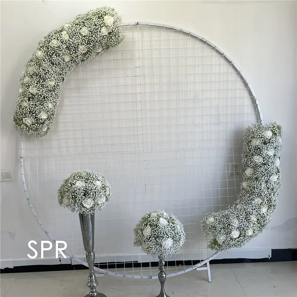 SPR העידו אספקת חתונה מלאכותי דקורטיבי פרח הסדר קבלה ירח שער שלב רקע מסגרת קשת פרח