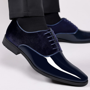 Chaussures habillées pour hommes, style Oxford, bout pointu, à lacets, couleur unie, semelle en caoutchouc, pour le bureau et la carrière, toutes saisons - Product Image 1