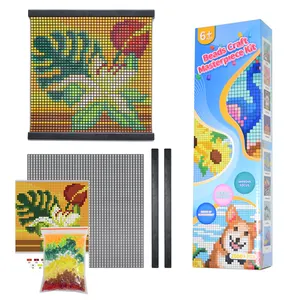 HAMA Beads Creativity Canvas Puppy Pattern Multi Colors No-Iron Fuse Bead Craft Masterpiece Kit For Kids And Adult