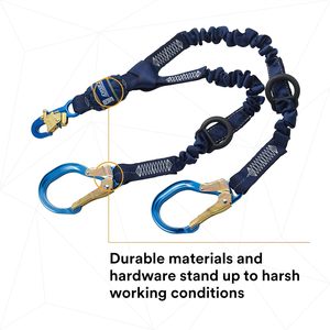 3M DBI-SALA Shockwave Force2 Shock Absorbing <b>Lanyard</b> <b>Polyester</b> Bungee Snap Hooks Aluminum Rebar 25 In Opening - Product Image 6