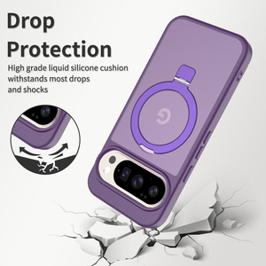 เคสโทรศัพท์มือถือแบบแม่เหล็กสำหรับชาร์จไร้สาย ป้องกันการกระแทก สำหรับ Google Pixel <span class=keywords><strong>8</strong></span> 9 10 Pro XL แบบไฮบริดสองชั้น พร้อมขาตั้งวงแหวน - Product Image 2