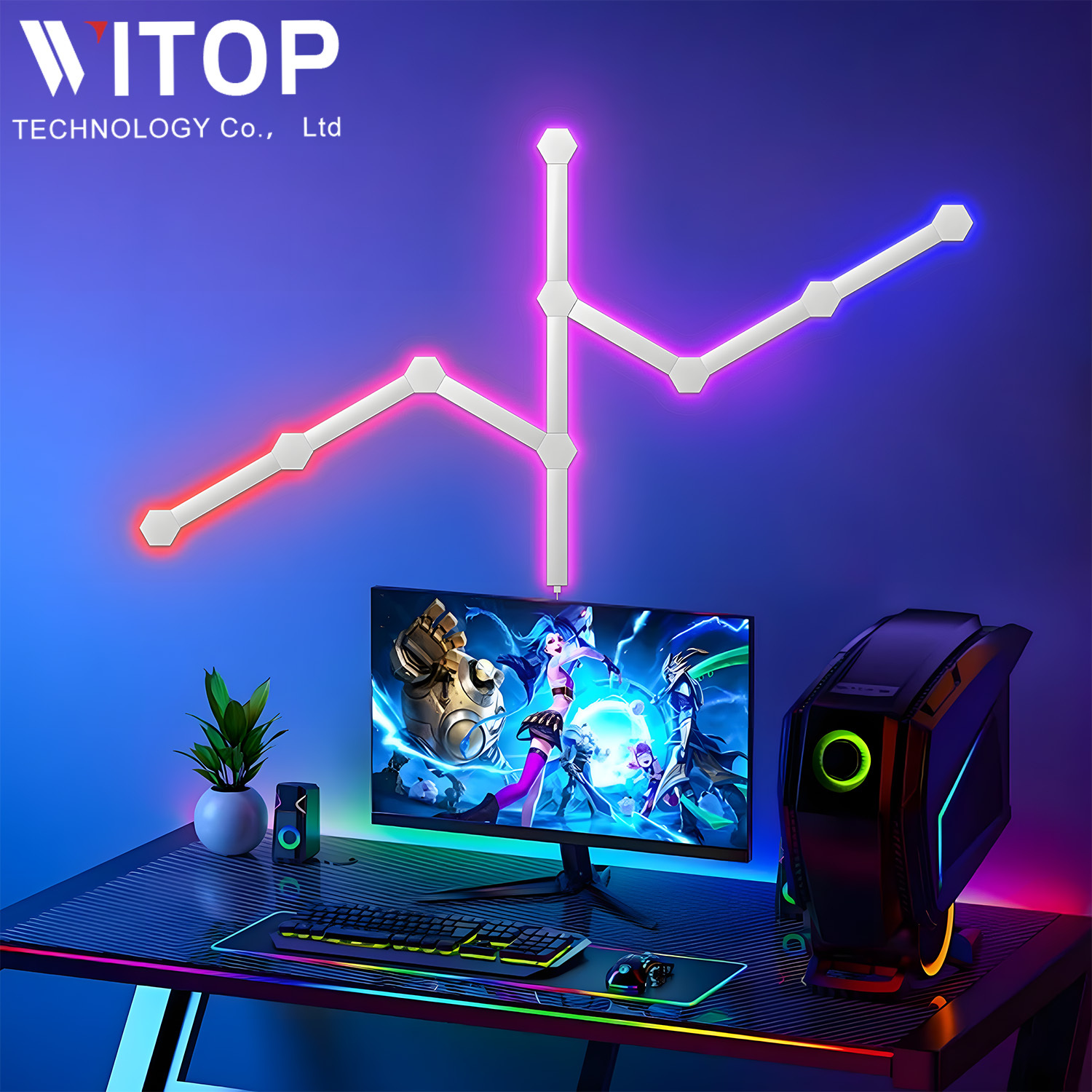 DIY RGB Modular Pixel Lights with Music Sync Smart Constellation Wall Panels for Gaming Setup & Home Ambient Decor