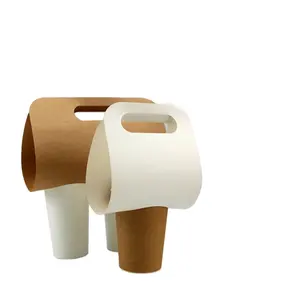 Disposable Take Away Paper Cup Carrier Craft Paper Coffee Cup Holder papier verpackung
