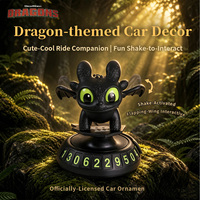 Ornement officiel HTTYD Toothless Night Fury pour tableau de bord de voiture avec effets sonores et lumineux, et panneau de numéro de stationnement temporaire