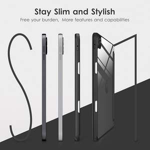 Coque mince antichoc pour iPad Pro 12.9 6ème/5ème/<span class=keywords><strong>4ème</strong></span>/3ème génération 2022/2021/2019/2018, couverture arrière transparente avec porte-crayon - Product Image 4