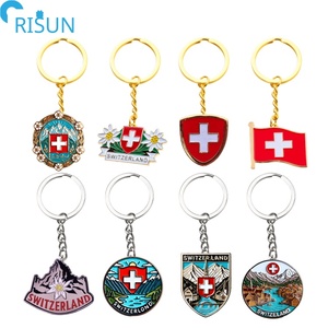 Haute qualité suisse suisse porte-clés sceau de <span class=keywords><strong>carte</strong></span> suisse porte-clés drapeau suisse porte-clés porte-clés pendentifs accessoires en métal - Product Image 1