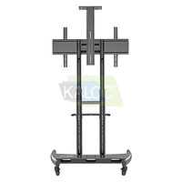 Support mobile Kaloc 180 pour téléviseurs de 55 à 80 pouces, chariot mobile robuste réglable, support de télévision portable