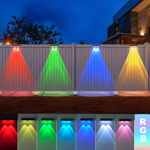 Luces Solares para Cercas, RGBW, IP65, Impermeables, Lámpara de Pared para Jardín, Iluminación para Exteriores, Patio Trasero y Barandillas - Product Image 6