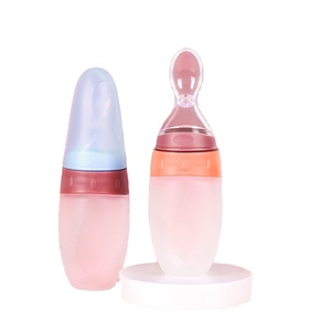 Biberon <span class=keywords><strong>3</strong></span>-en-1 multifonctionnel en silicone de qualité alimentaire pour bébé, avec cuillère, pour riz, céréales, fruits et <span class=keywords><strong>lait</strong></span> - Product Image 1