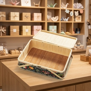 Panier en bambou tissé sur mesure, boîte cadeau vide, emballage haut <span class=keywords><strong>de</strong></span> gamme pour fruits mélangés, vente en gros - Product Image 3