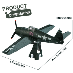 Bộ mô hình kim loại 3D <span class=keywords><strong>Grumman</strong></span> F6F Hellcat Máy bay chiến đấu Wwii Máy bay chiến đấu Tự làm Bộ sưu tập cao cấp cho người lớn & thanh thiếu niên - Product Image 6