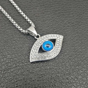 Collar con Colgante del <span class=keywords><strong>Ojo</strong></span> <span class=keywords><strong>de</strong></span> <span class=keywords><strong>Horus</strong></span> <span class=keywords><strong>de</strong></span> Gran Venta, Joyería Turca <span class=keywords><strong>de</strong></span> Acero Inoxidable Color Plata Bañado en Oro con Mal <span class=keywords><strong>de</strong></span> <span class=keywords><strong>Ojo</strong></span> Hamsa Azul - Product Image 5